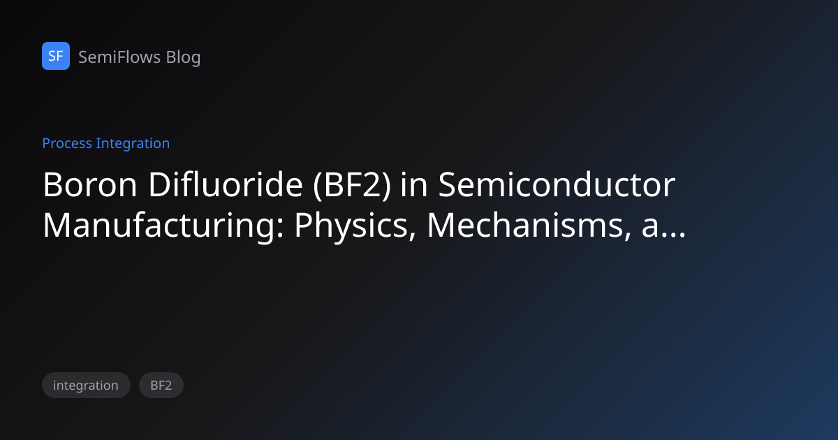 Boron Difluoride (BF2) in Semiconductor Manufacturing: Physics ...