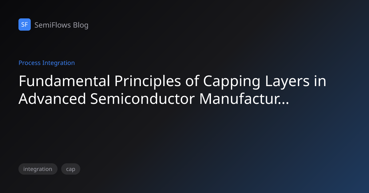Fundamental Principles of Capping Layers in Advanced Semiconductor ...