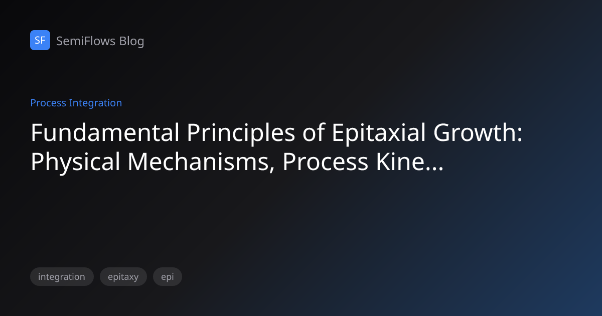 Fundamental Principles of Epitaxial Growth: Physical Mechanisms ...