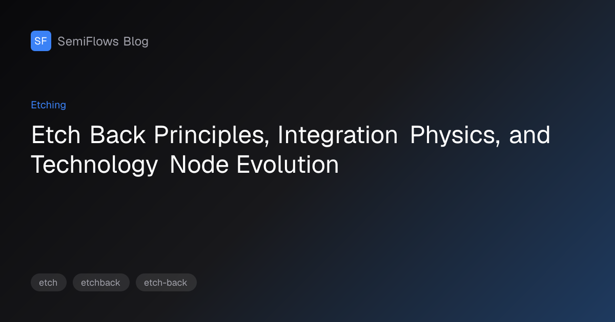 Etch Back Principles, Integration Physics, and Technology Node ...