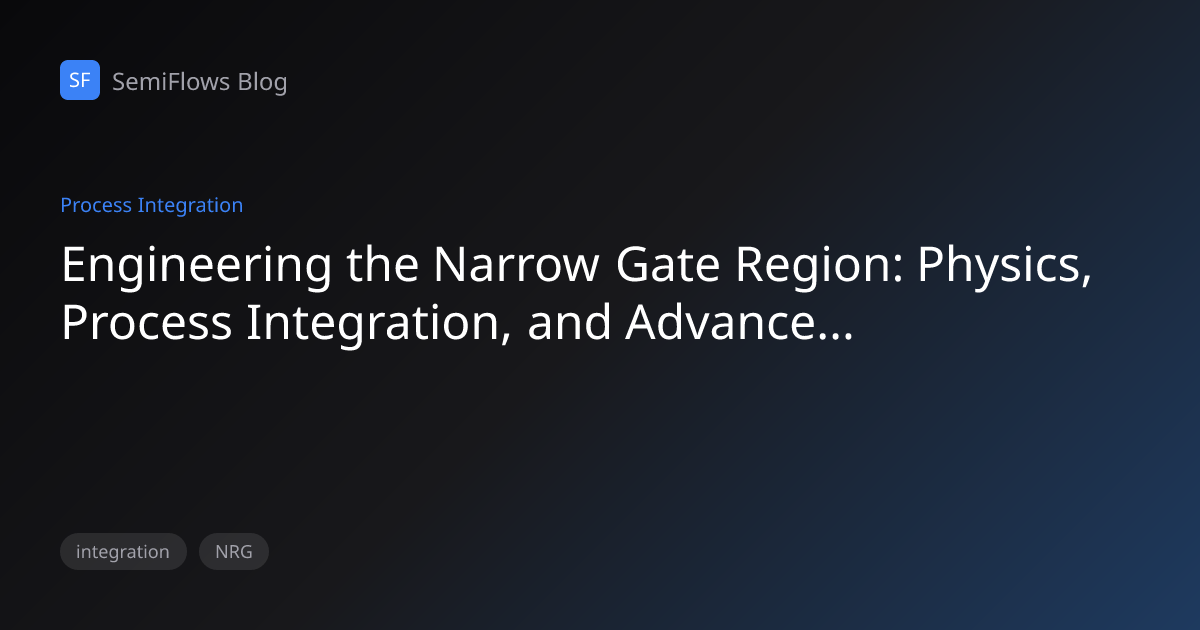 Engineering the Narrow Gate Region: Physics, Process Integration, and ...