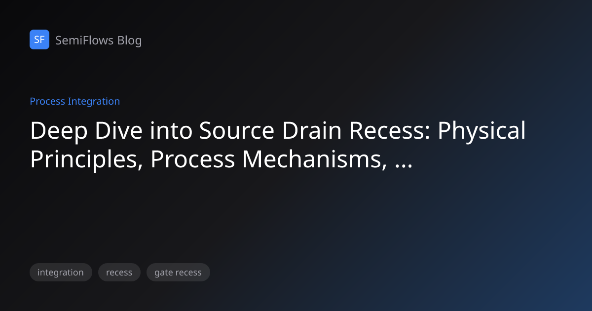Deep Dive into Source Drain Recess: Physical Principles, Process ...