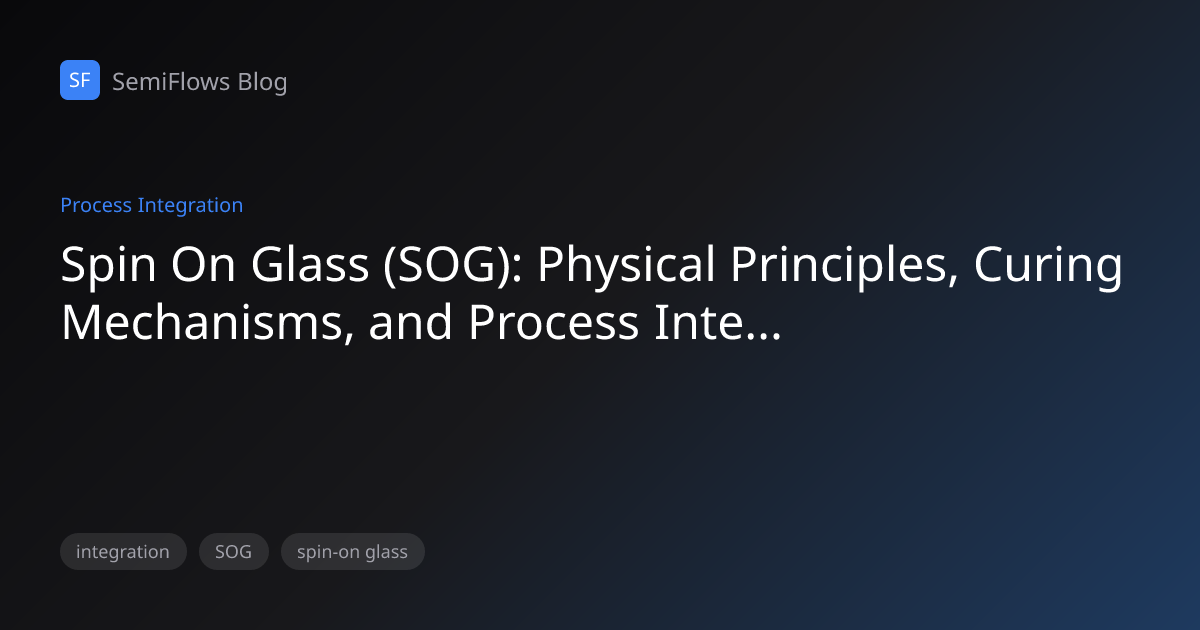 Spin On Glass (SOG): Physical Principles, Curing Mechanisms, and ...