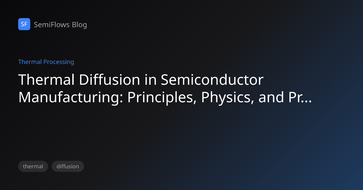 Thermal Diffusion in Semiconductor Manufacturing: Principles, Physics ...