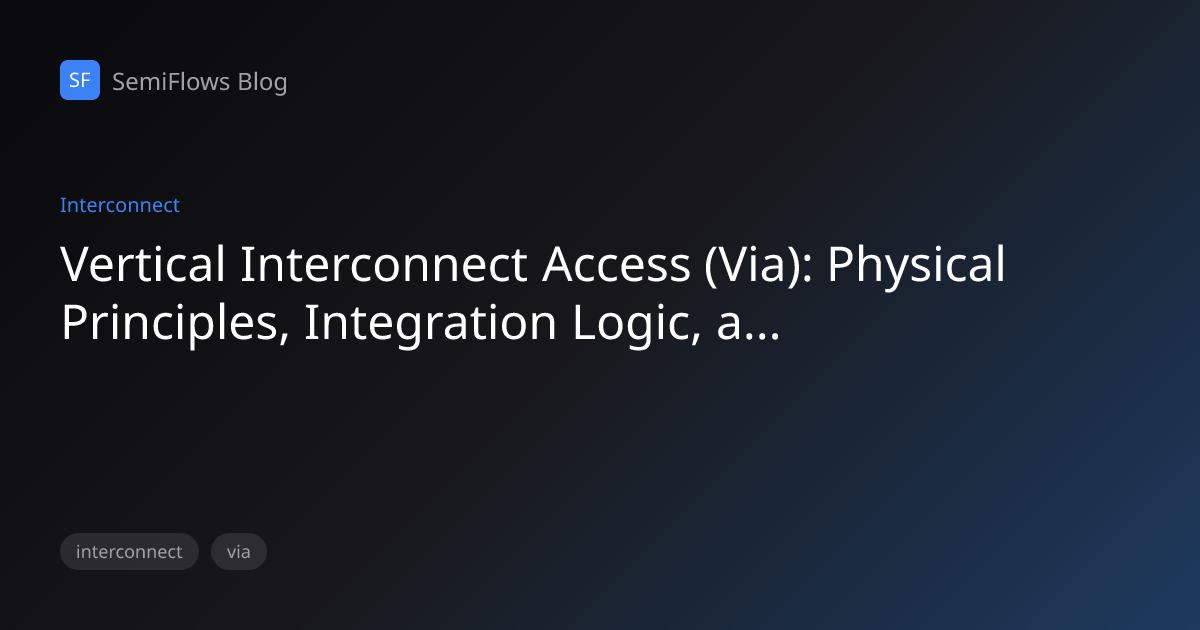 Vertical Interconnect Access (Via): Physical Principles, Integration ...