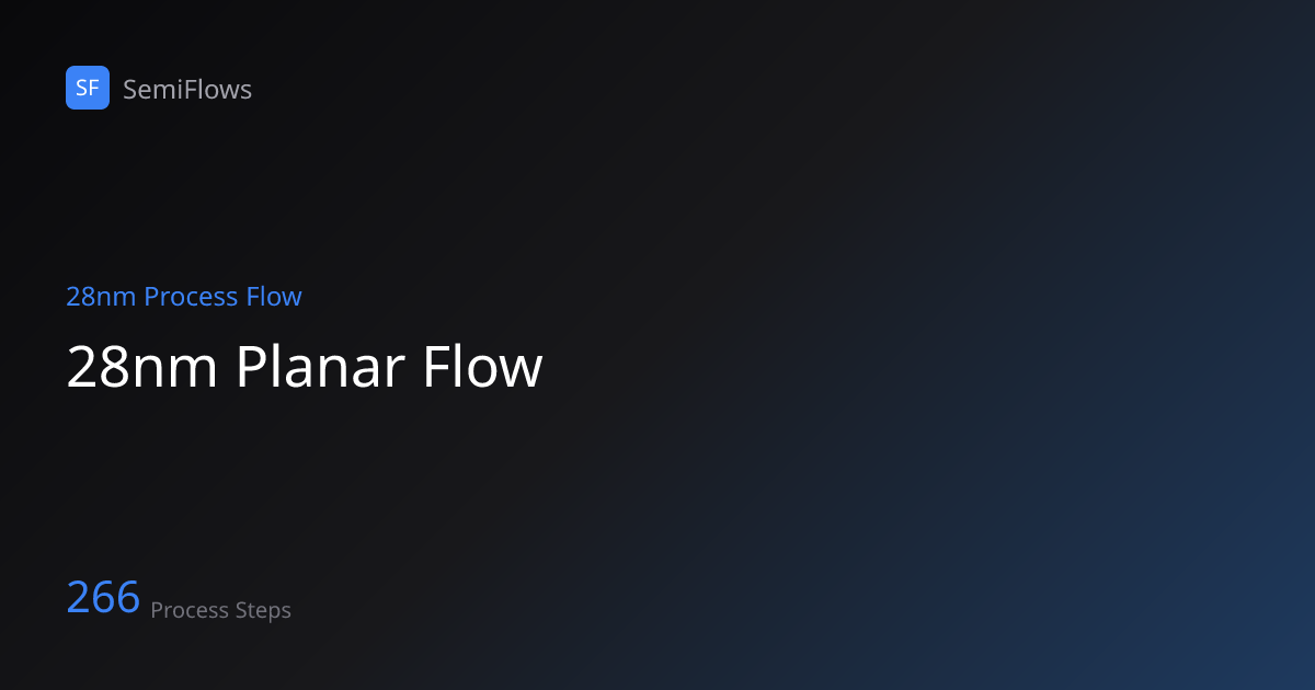 28nm Planar Flow - 28nm Process Flow | SemiFlows
