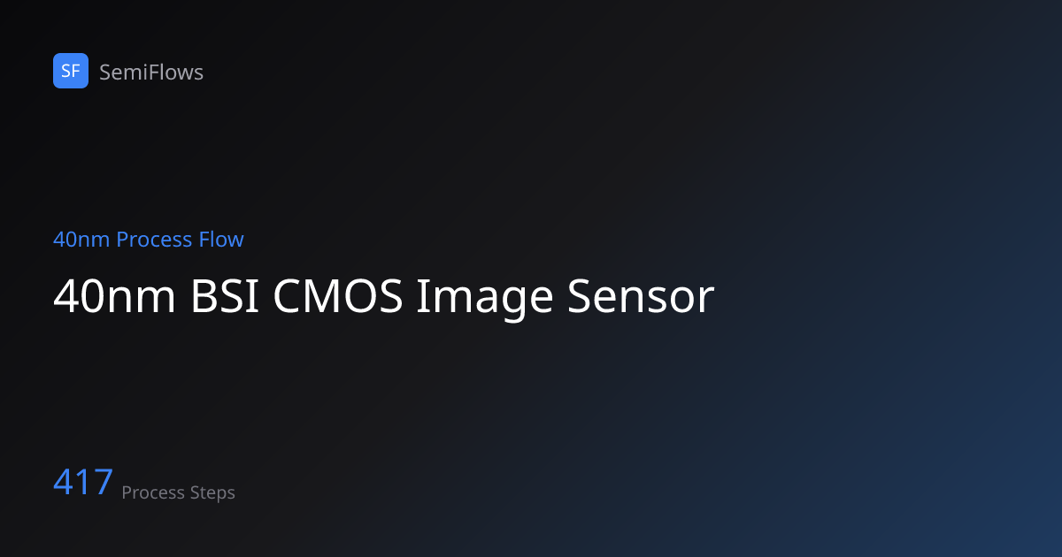 40nm BSI CMOS Image Sensor - 40nm Process Flow | SemiFlows